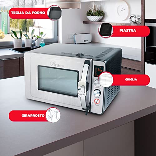 ARDES   Four à pression 30 Litres   Four à pression électrique avec 9 programmes de cuisson avec minuterie, double vitrage avec accessoires CARLOMAGNO AR6430PR : Cuisine et Maison