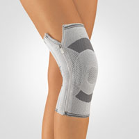 BORT Kniebandage Silikon L links silber 1 Stk