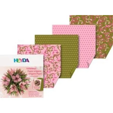 Heyda Faltblätter 20x20 64 rosa/grün