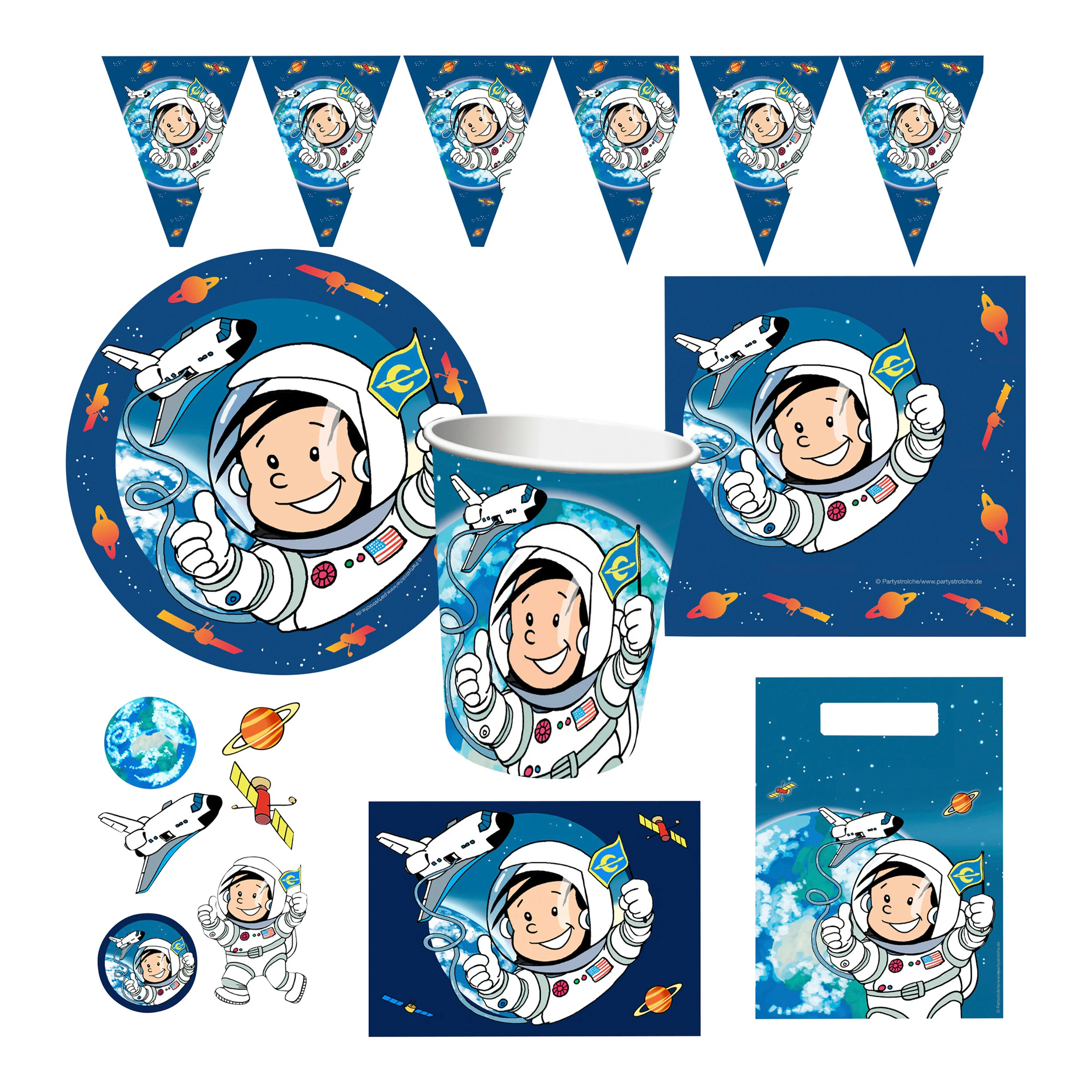 Partystrolche Partyset 61 tlg. Astronaut