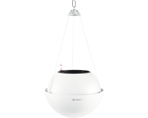 Lechuza Bola Color 32 hangpot, kunststof, 32 x 32 x 25 cm, wit, inclusief zelfbewateringssysteem, planteninzet en substraat