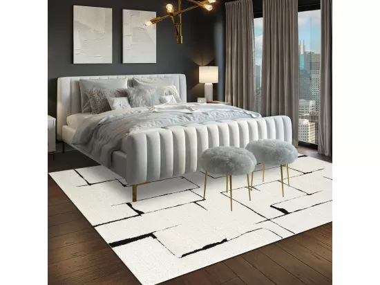 Tapis salon BRINKI 120x170 cm Noir - Tapis Chambre doux et soyeux