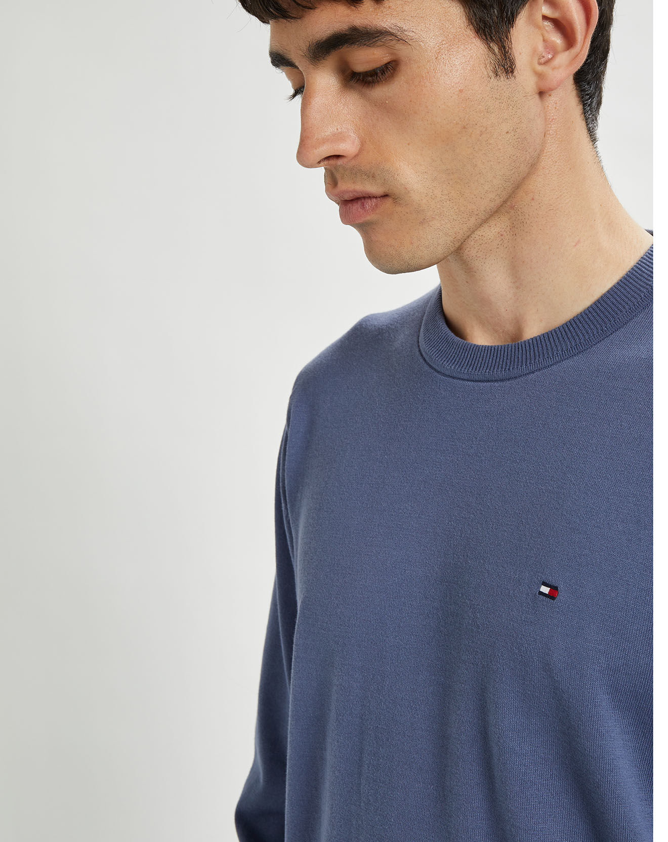 Tommy Hilfiger Pull 1985 col rond bleu vintage