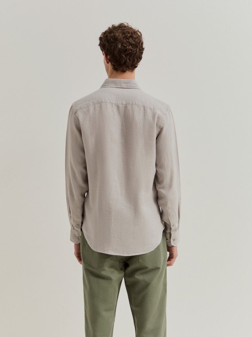 Camisa de linho slim fit