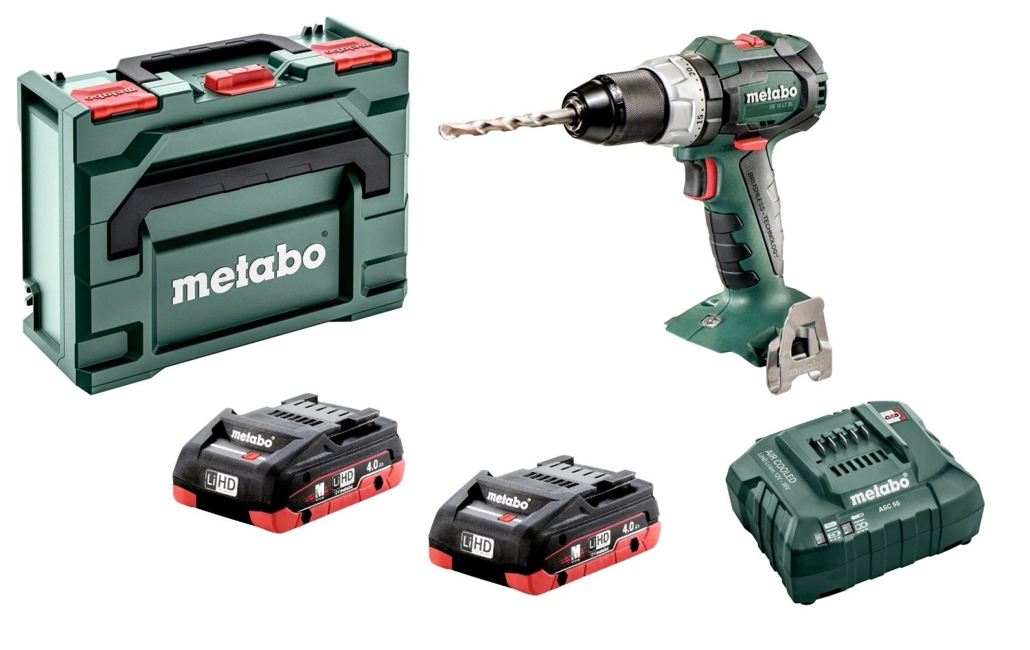 Metabo SB 18 LT BL 18V LiHD accu klopboor- /schroefmachine set (2x 4,0Ah accu) in metaBox - koolborstelloos