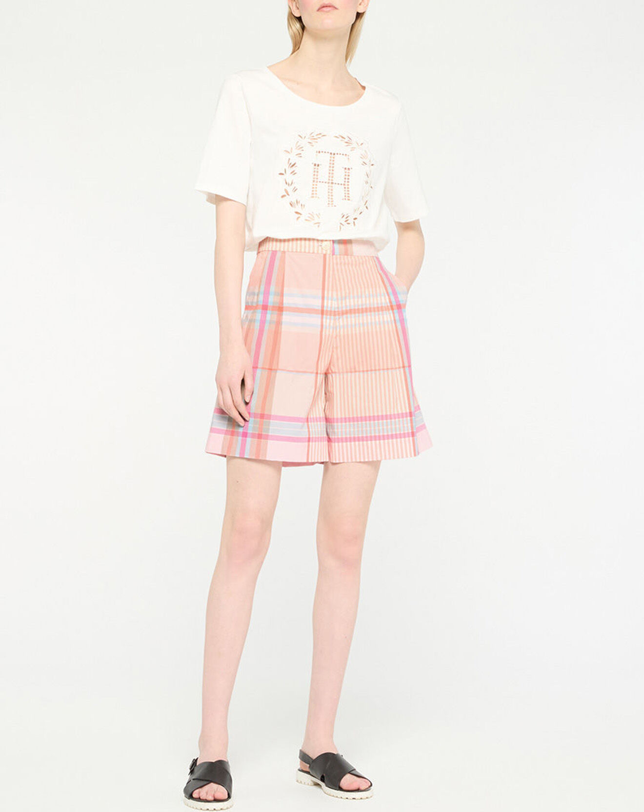 Tommy Hilfiger Short Madras à carreaux rose