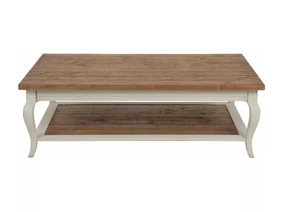 Table basse rectangulaire Bois Blanc - Provence Interior's