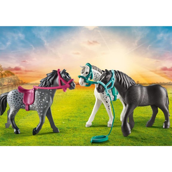 3 chevaux Frison - Knabstrupper - Andalou - Playmobil Country 70999