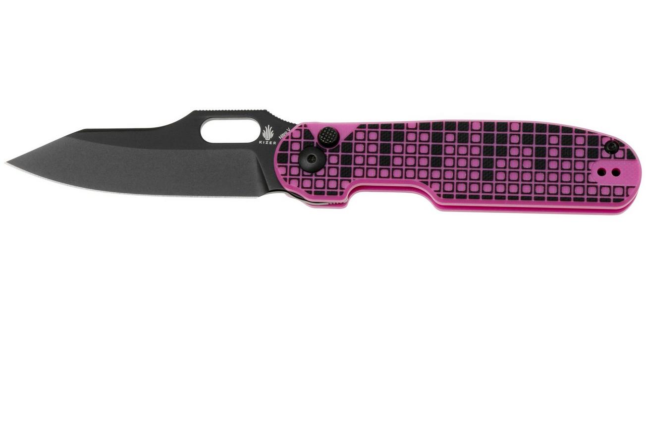 Kizer Vanguard Cormorant V4562A2 Black Nitro V, Black and Pink G10, zakmes