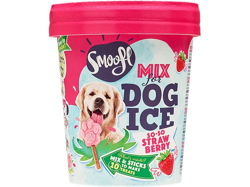 Smoofl Erdbeereis 160 g Erfrischendes Erdbeereis für Hunde
