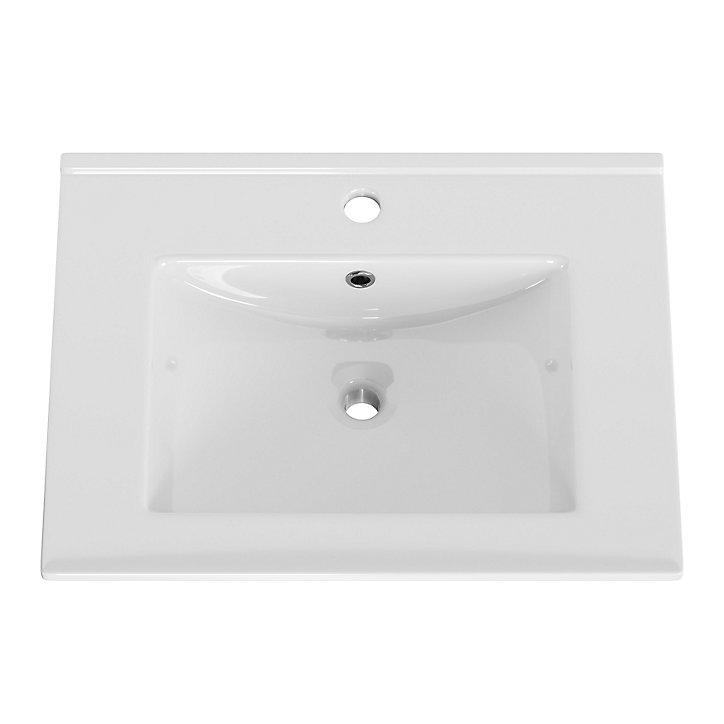 Plan vasque à encastrer en céramique blanche Opah l. 61 cm