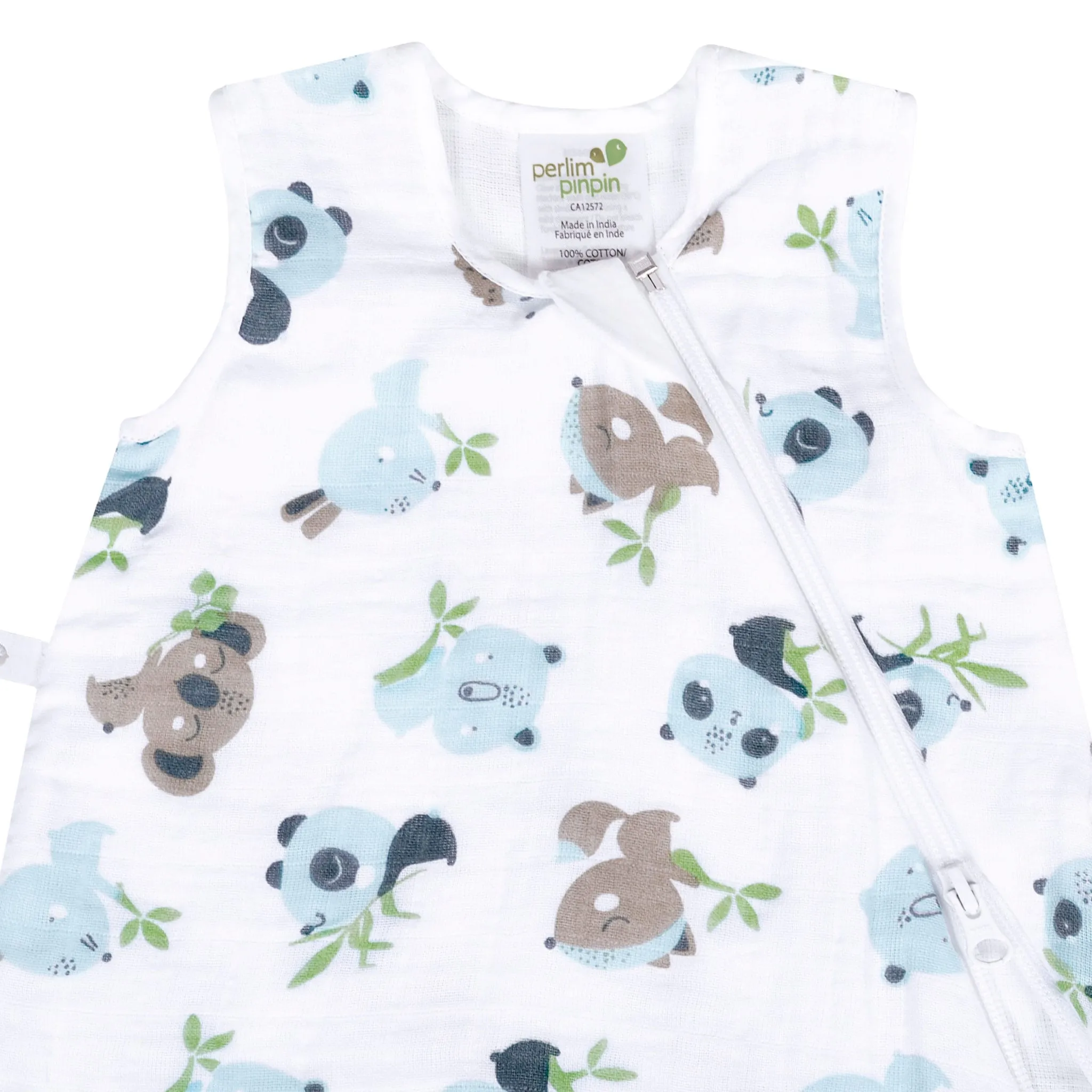 Perlimpinpin Sac de Nuit Mousseline Bambou 0-36mois - Animaux