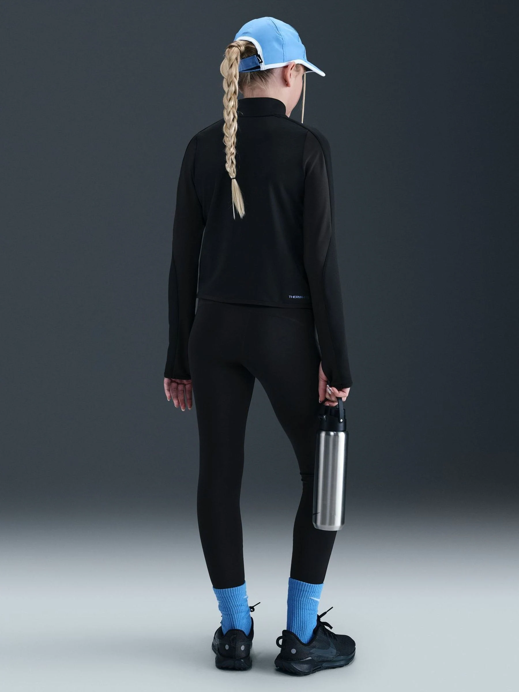 Zwart - Nike Pro ThermaFIT 1/2 Zip Long Sleeve Top