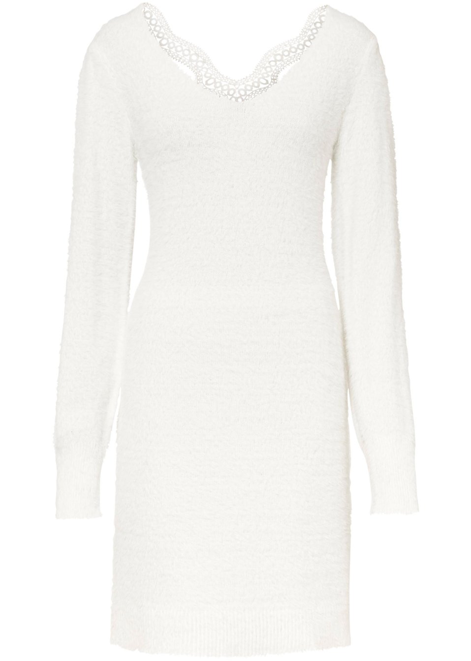 Robe en maille à dentelle taille courte