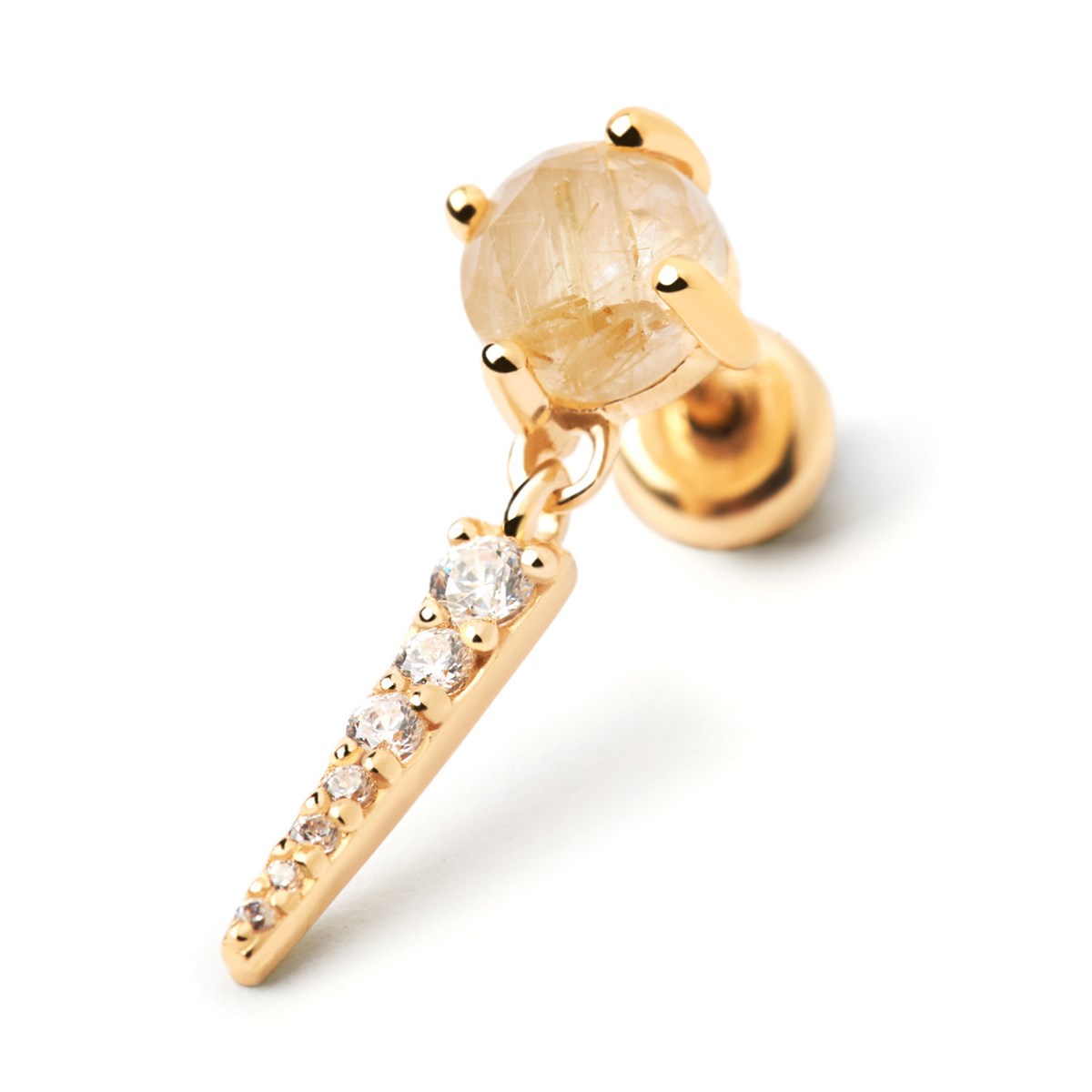 Boucle d'oreille individuelle PdPaola Yoki Quartz rutilé
