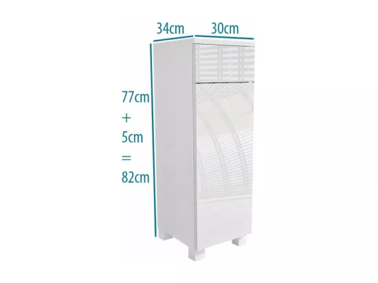 LAVEO 30 CM - Meuble salle de bain en BLANC laqué à accrocher ou poser