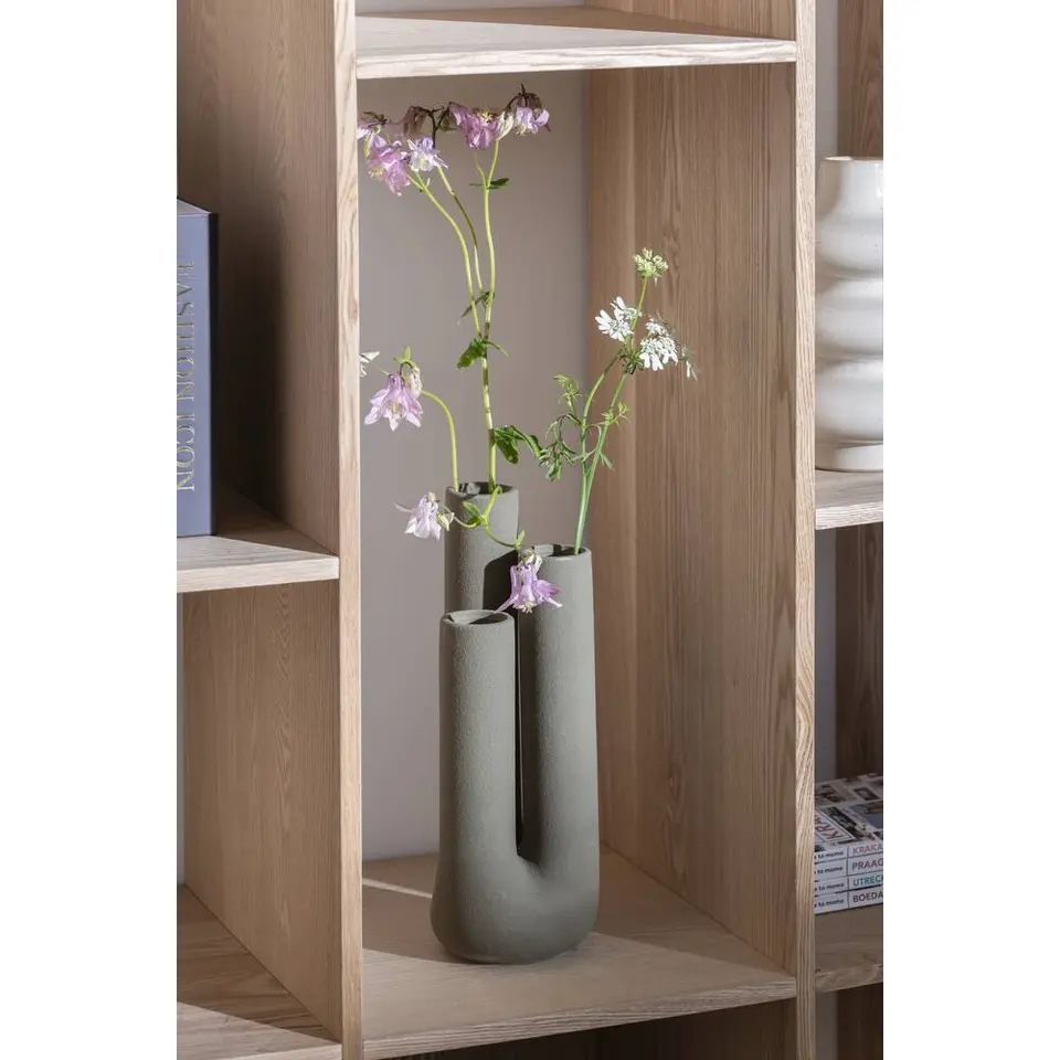 Vaas Tube - groen - keramiek - 33,5x11,8x11,7 cm