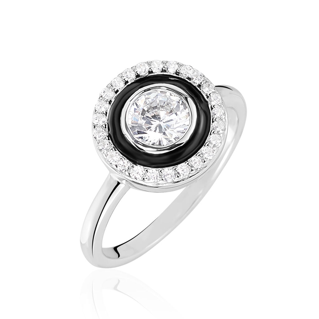 Bague Solitaire Aliou Argent Blanc Oxyde De Zirconium