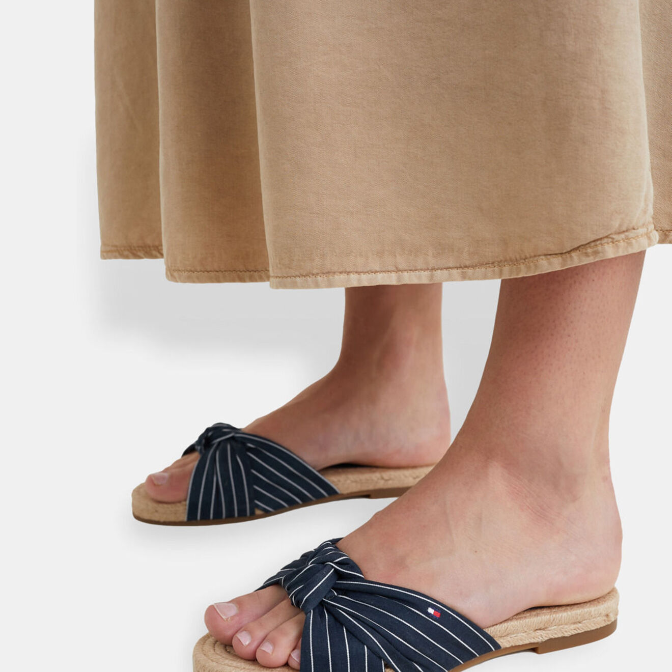 Tommy Hilfiger Mules espadrilles rayées bleu marine
