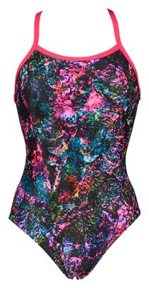 Maillot de Bain 1-Pièce Arena Mountains Texture Light Drop Back Rose Multi-Couleur