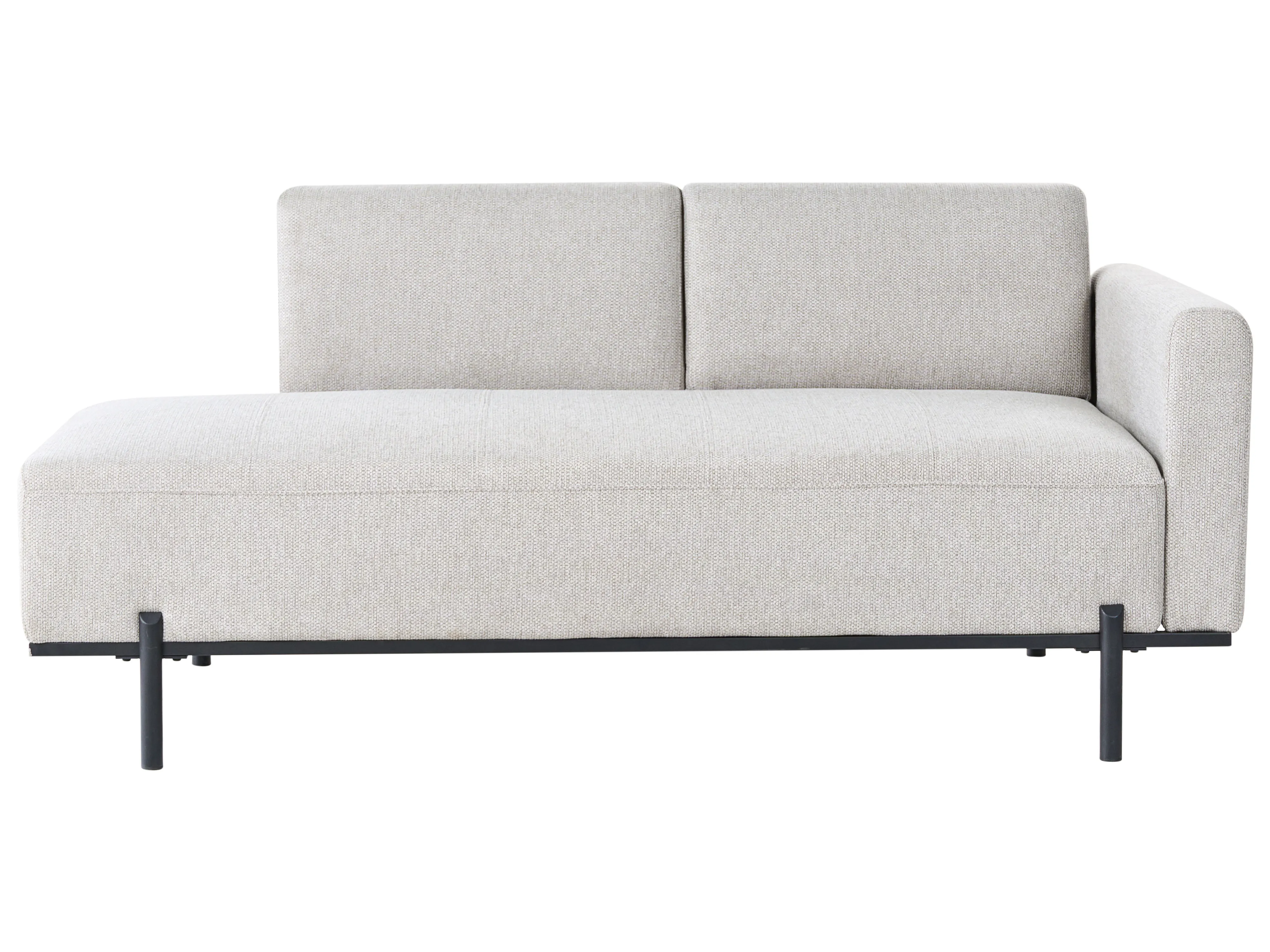 Chaise longue SAVASSE Kunstlinnen Lichtgrijs