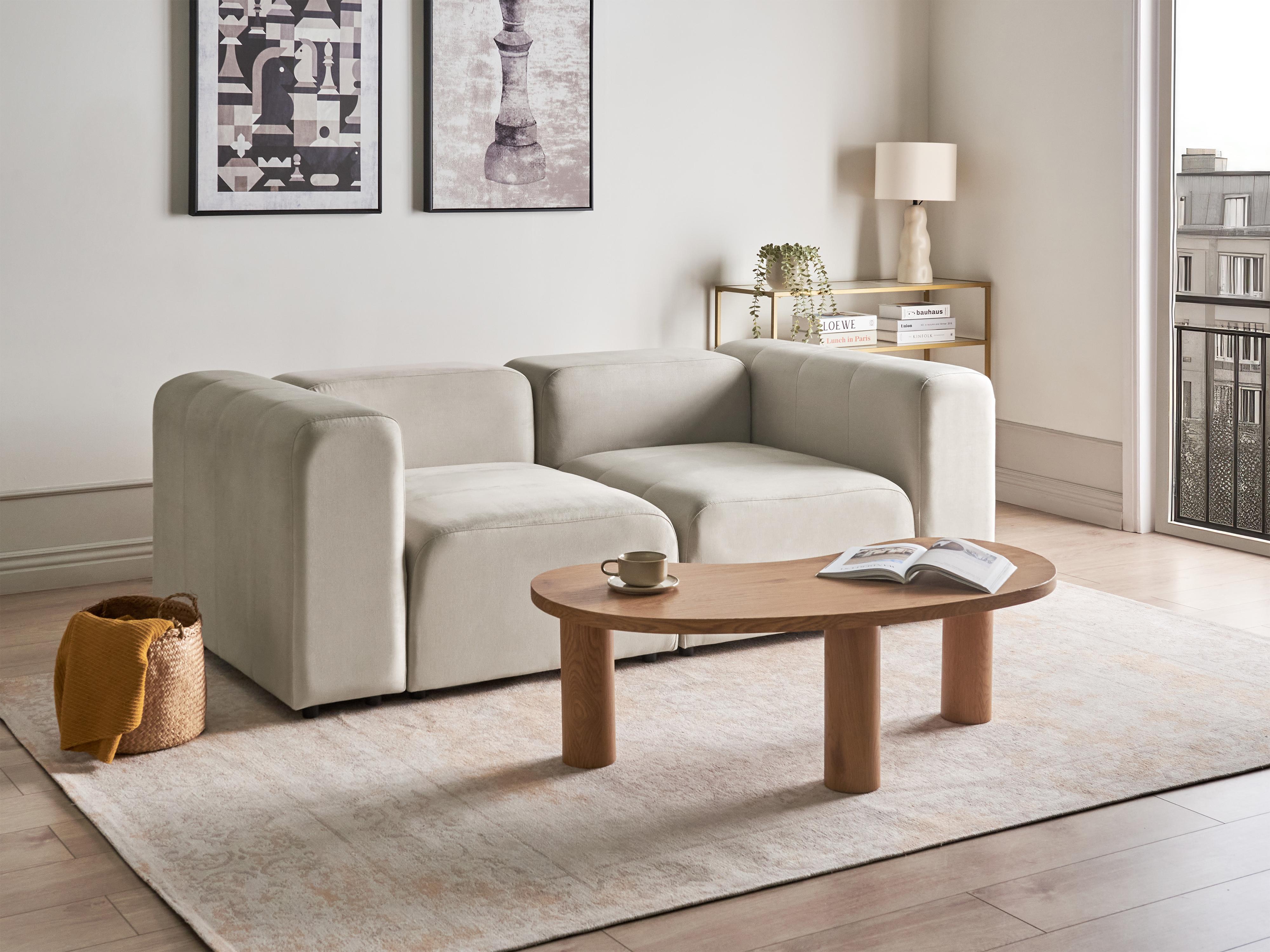 Modulaire bank 2-zits FALSTERBO Fluweel Beige
