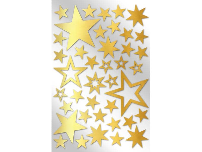 Braun   Company Weihnachtssticker Metallicsterne, Gold Sticker mit Sternen Motiv