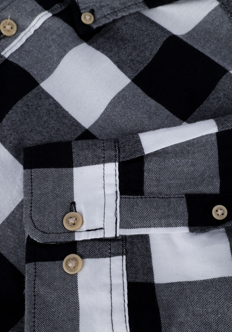 SELECTED HOMME zwarte selected homme casual overhemd slimflannel shirt ls w naw