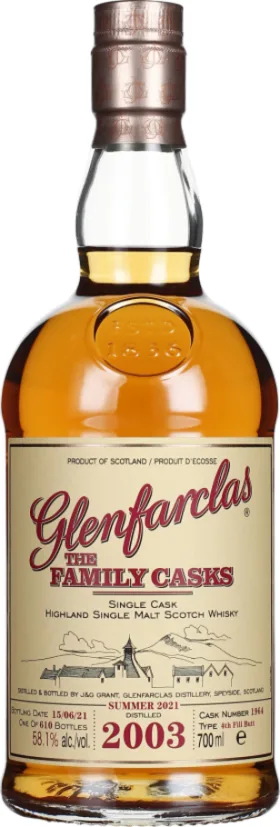 GLENFARCLAS VINTAGE 2003 FAMILY CASKS 70CL