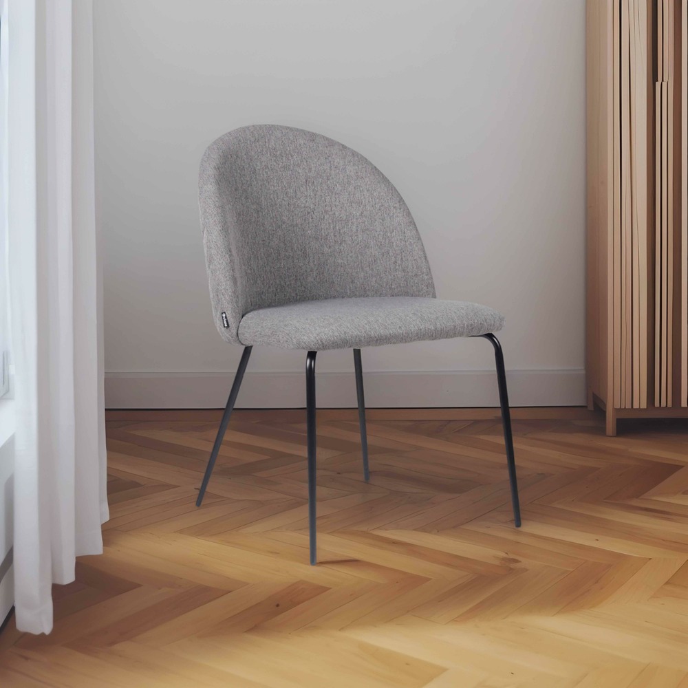 Lot de 4 chaises en tissu anthracite