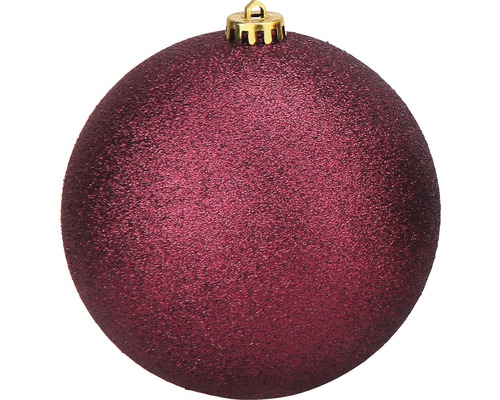 Lafiora kerstbal, kunststof, Ø 20 cm, rode glitter