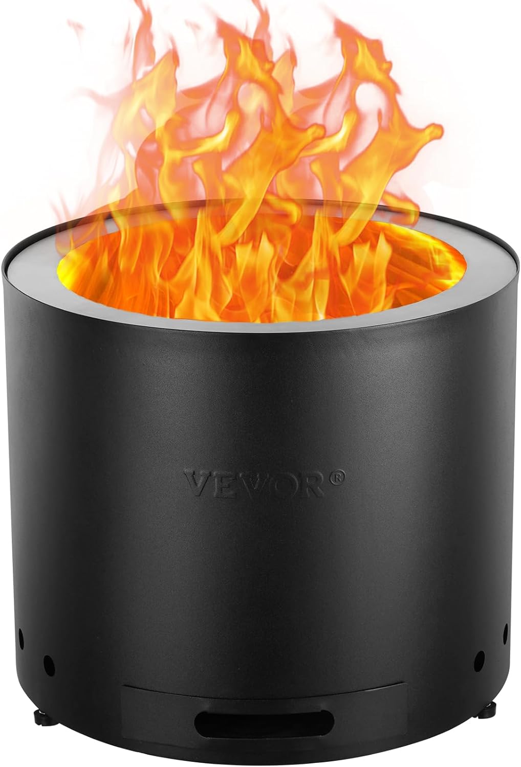 VEVOR Rauchfreier Feuerstellenofen, Lagerfeuer, H: 15,4 Zoll x Durchmesser: 19,3 Zoll, Holzkamine mit abnehmbarer Aschepfanne, tragbare Feuerstelle für den Außenbereich aus SUS430 Edelstahl