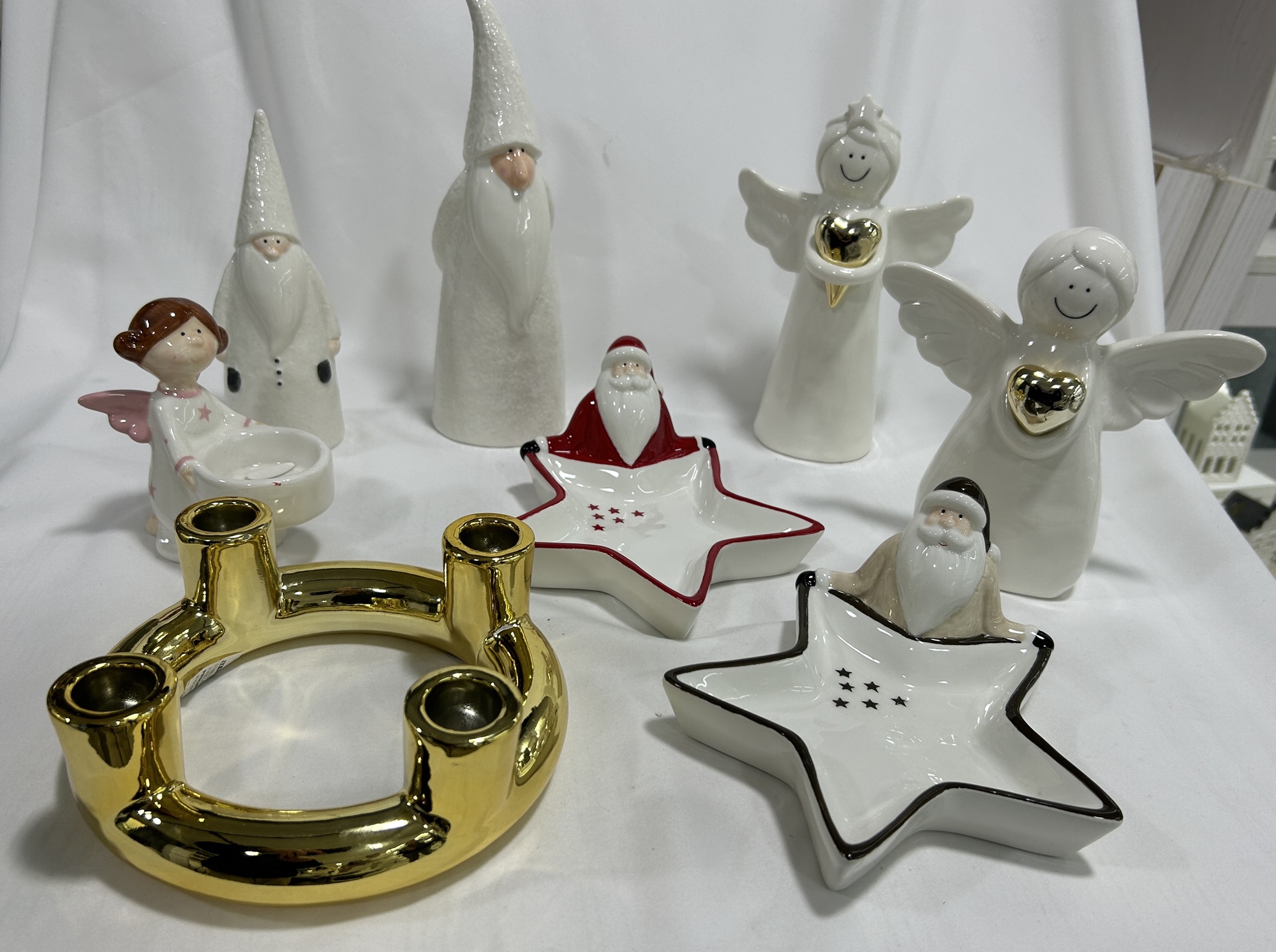 4er Kerzenständer gold, Ø 18,2 cm, H 6,3 cm von fischer's lagerhaus