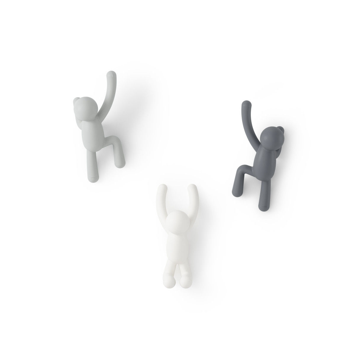 Ophanghaak Buddy assorti grijs – set van 3