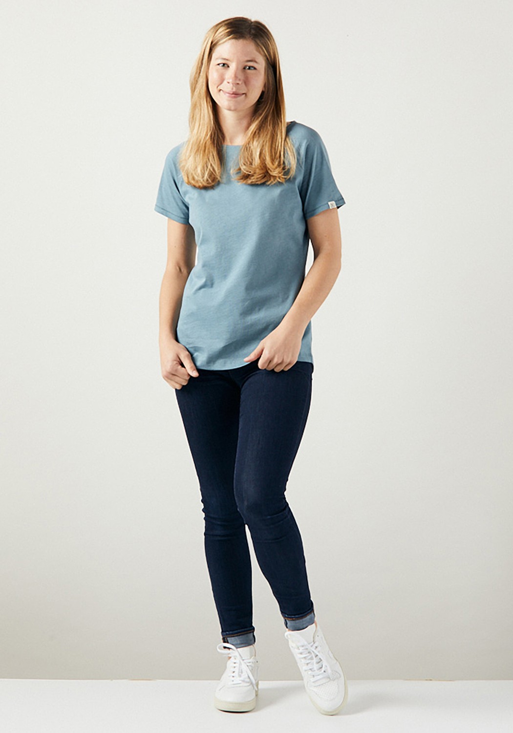 WE ARE ZRCL Damen Raglan T-Shirt Basic Steel Blue