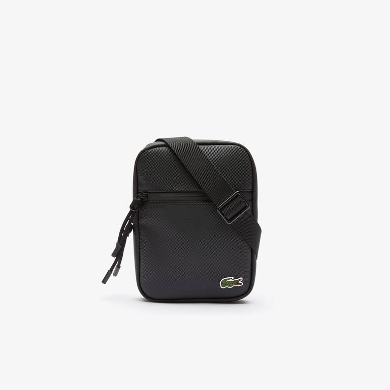 Petite sacoche plate LCST croisée en toile enduite Sacoches & Pochettes - Noir - Lacoste - Homme