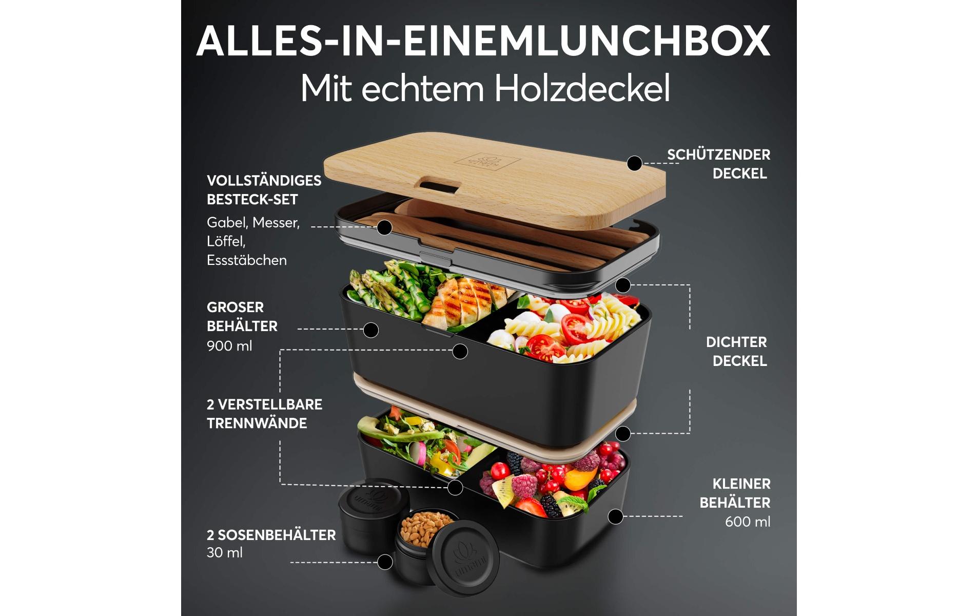 Lunchbox Nestable L Beech BlackPraktische und nachhaltige Lunchbox