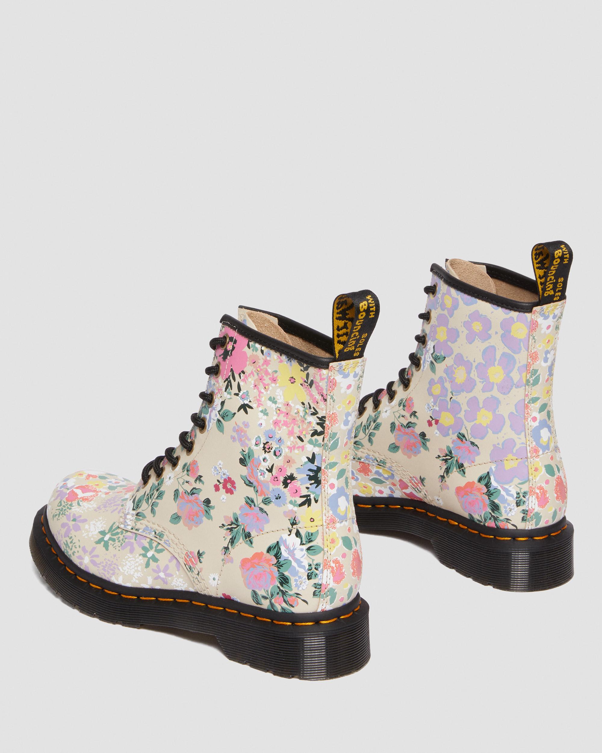 1460 Floral Mash Up Leather Lace Up Boots