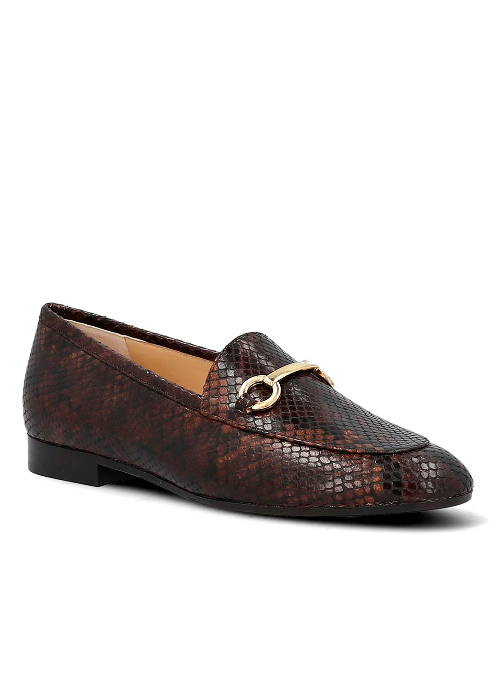 MOCASSIN LA HAVANE PYTHON MUTLI MARRON