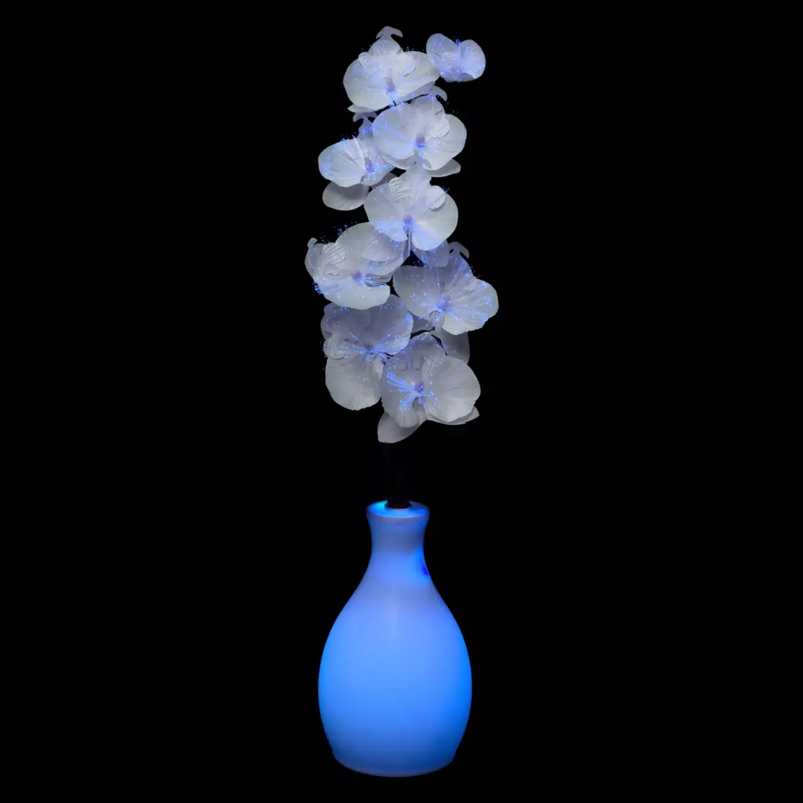 Vase orchidée lumineux à piles multicolore