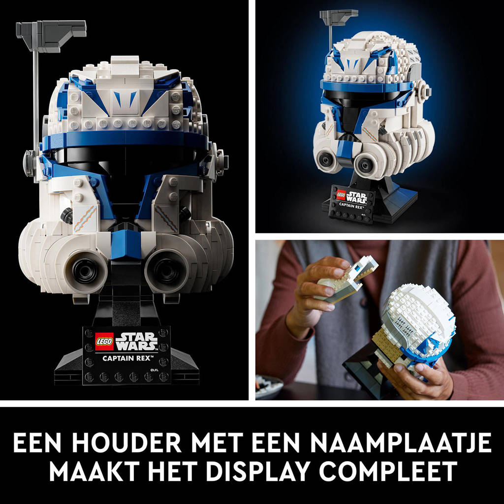 Zeer leuke setCaptain Rex Helm Bouwpakket voor Volwassenen, The Clone Wars Collectible 75349