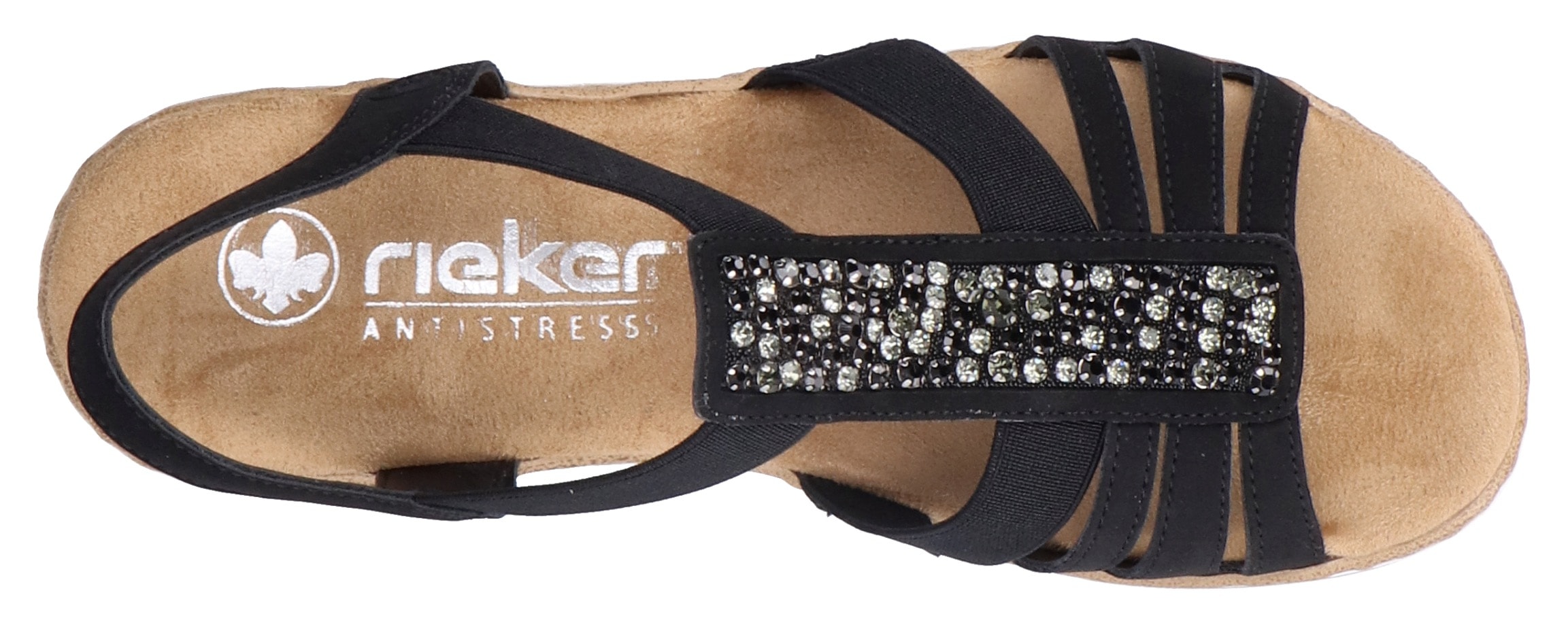 Rieker Keilsandalette  , Sommerschuh, Sandale, Keilabsatz, mit Gummizüge für guten Sitz