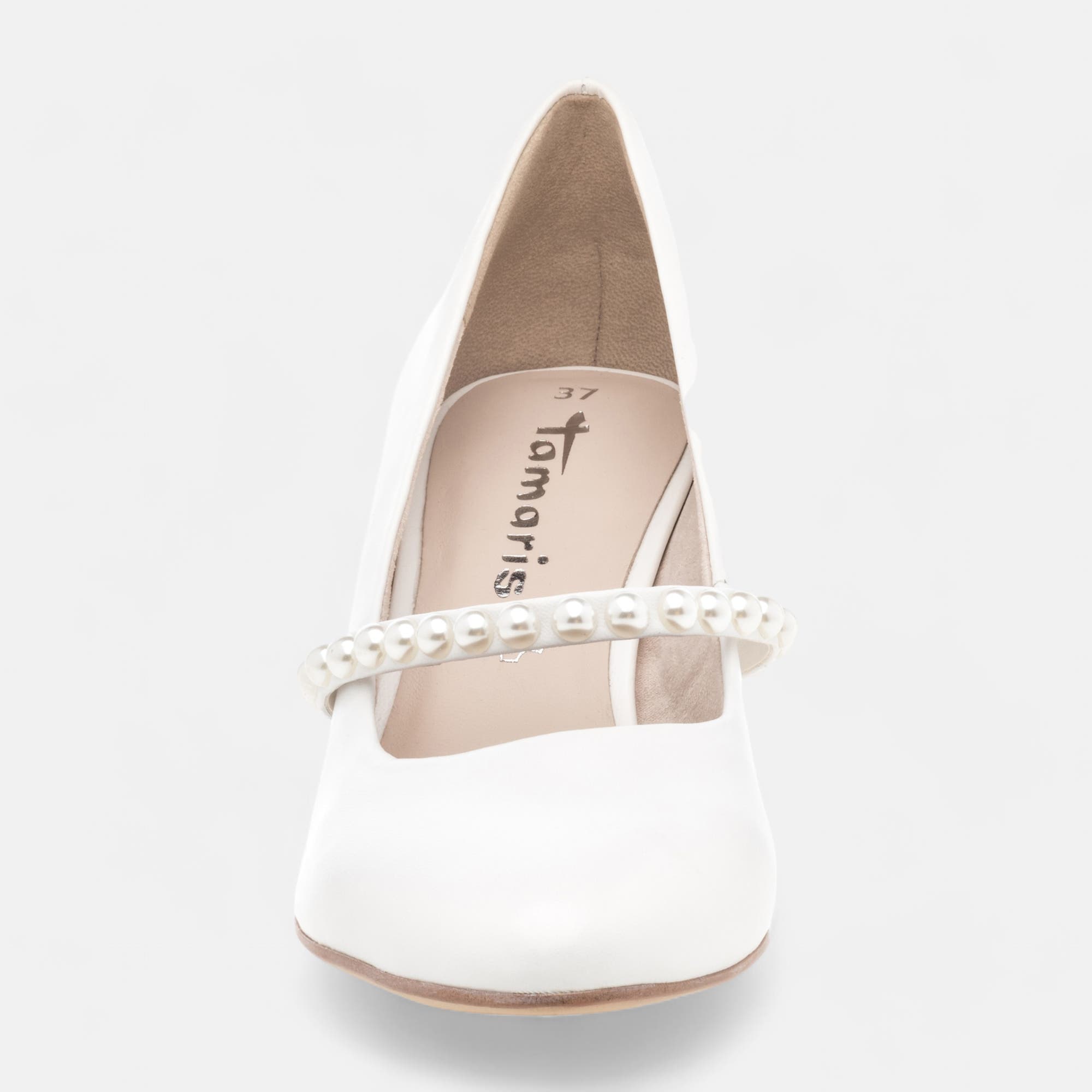 Escarpins à talon Femme en cuir blanc