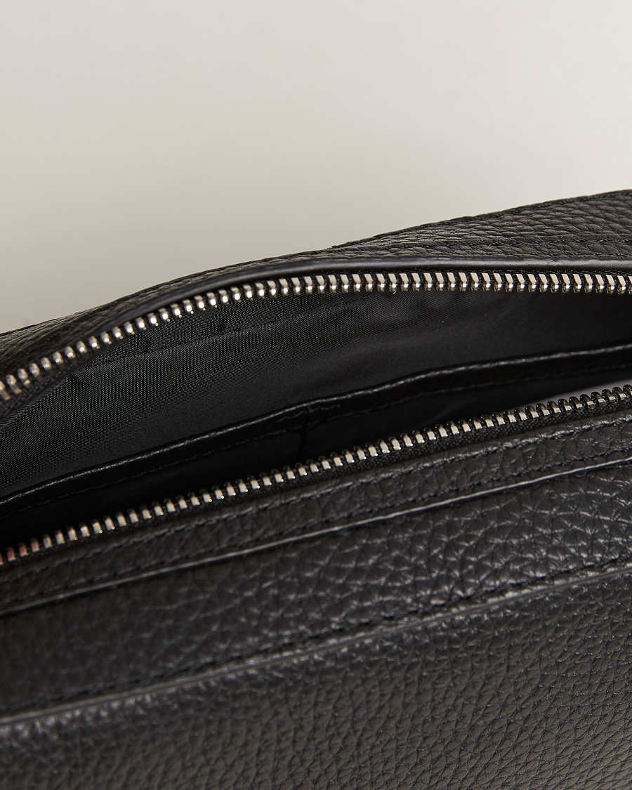 Tiger of Sweden Wes Grained Leather Toilet Bag Black