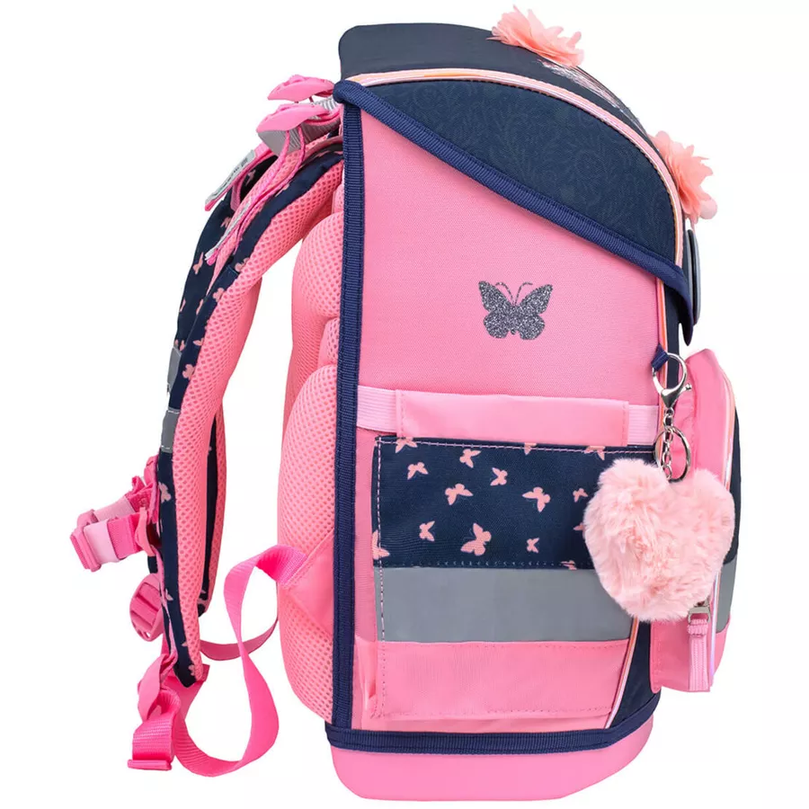 Belmil Schulranzen Compact Schulranzen Set 5-teilig mit Brustgurt Beautiful Flowers