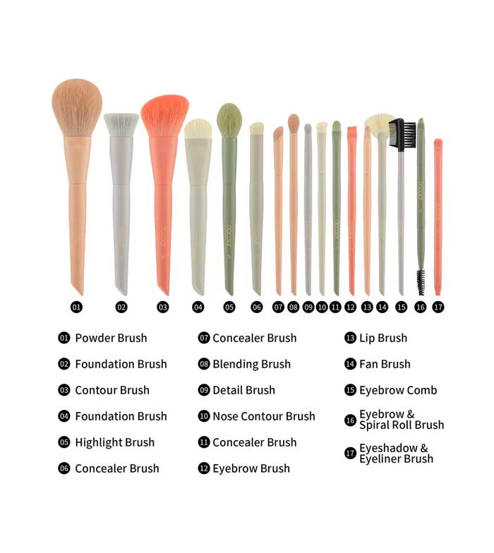 Docolor - Conjunto de pincéis e nécessaire Morandi