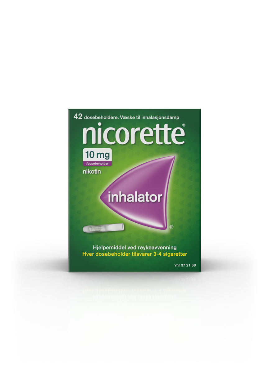 Nicorette inhalator 10 mg nikotin, 42 stk, slutte å røyke