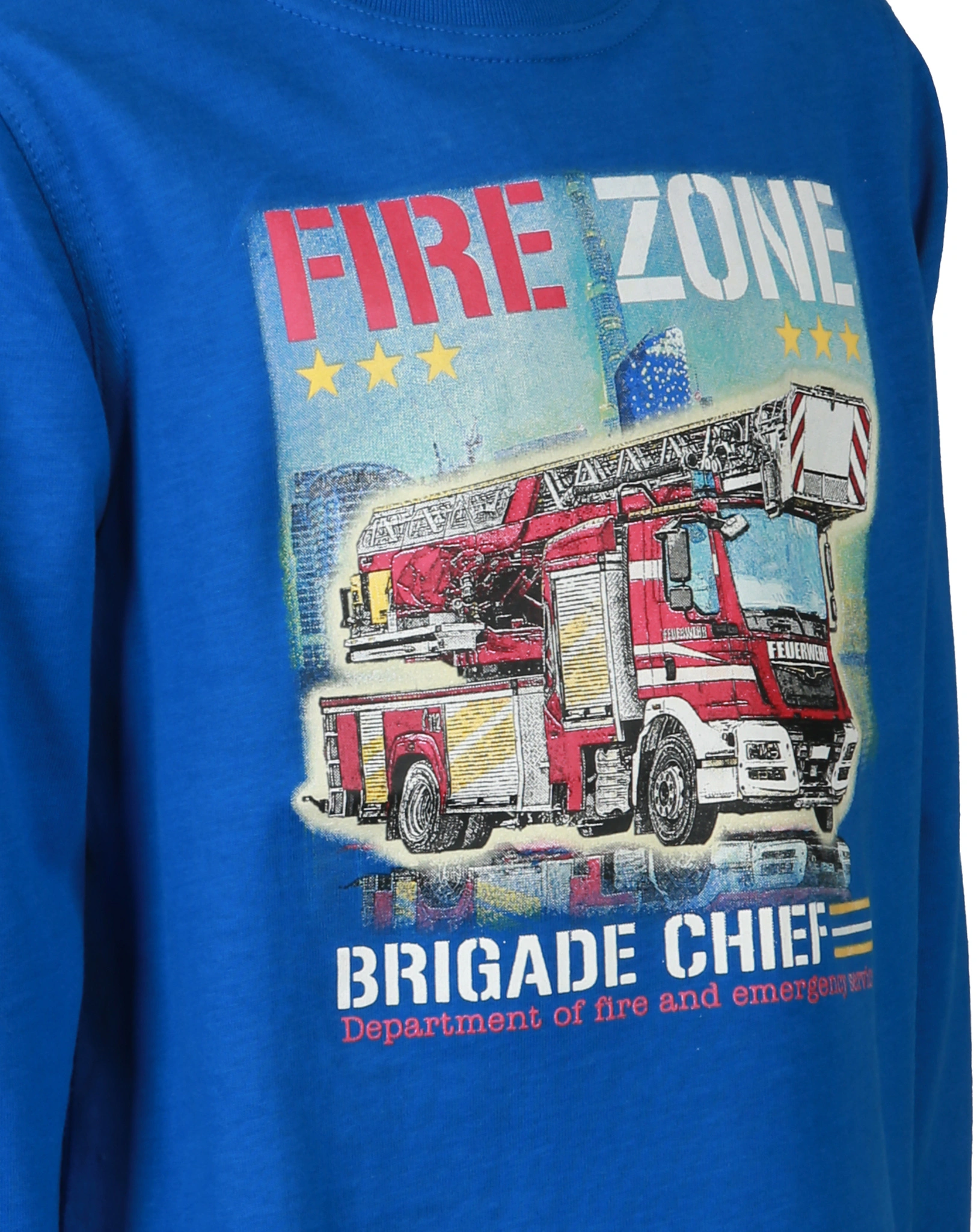 Langarmshirt FIRE ZONE - GLOW IN THE DARK in bright blue