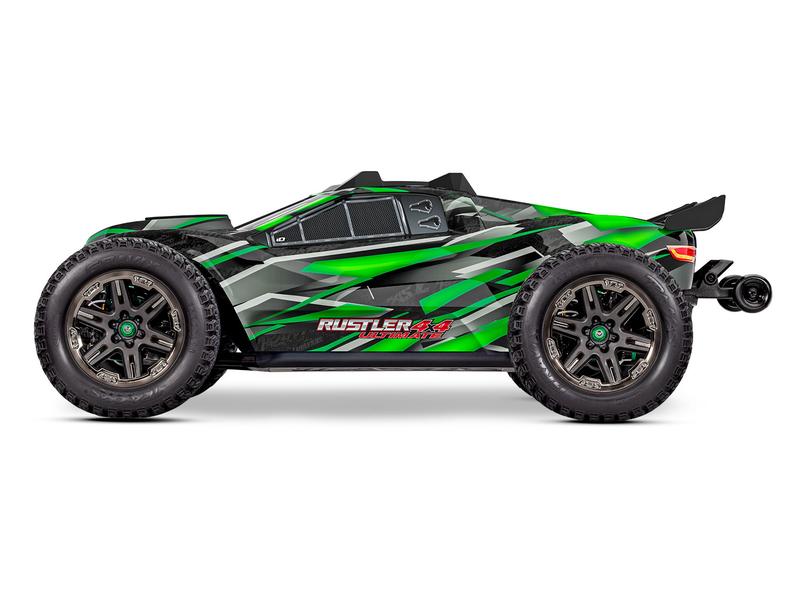Traxxas Stadium Truck Rustler 4x4 Ultimate Grün, ARTR, 1:10 4WD Stadium Truck mit Velineon VXL-3S Brushless Antrieb