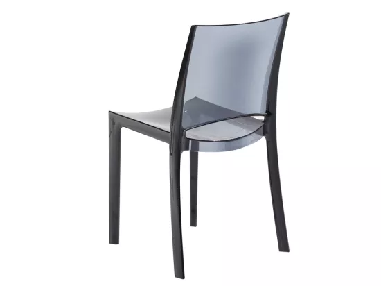 Lot de 2 chaises empilables HELLY - Polycarbonate plein - Gris ardoise